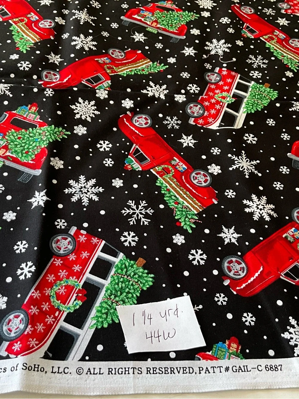 Quilt Topper Unfinished Christmas/Holiday Theme Timeless Treasures “Let It Snow”
